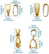 Fashewelry 480Pcs 5 Colors Bail Hook Pinch Clips Mixed Pendant Charm Clasps for Necklace Jewelry Making