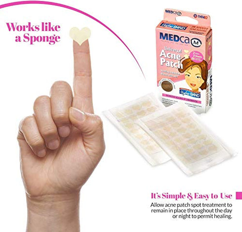 Acne Patch - (Pack of 56) Pimple Spot Treatment Hydrocolloid Bandages Absorbing Zit Cover Dots, Heart And Star Shapes by MEDca