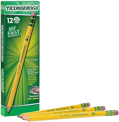 TICONDEROGA My First Pencils, Wood-Cased Soft, Pre-Sharpened, 12 Count (X33312)