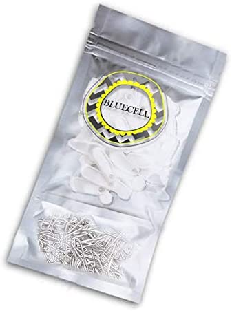Bluecell 50 Sets Traverse Rod Slides and Curtain Hooks for Window Curtain Door Curtain