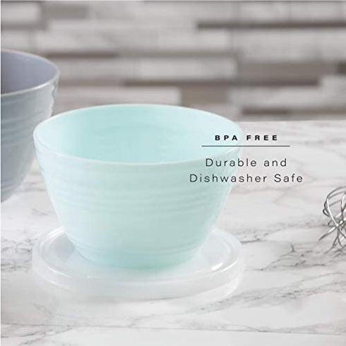 BINO Plastic Mini Prep Bowls with Lids Set - Plastic Bowl Set Prep Bowls for Kitchen
