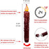 CVHOMEDECO. Real Wax Hand Dipped Battery Operated LED Timer Taper Candles Country Primitive Flameless Lights Décor, 6-3/4 Inch, Burgundy, 2 PCS in a Package