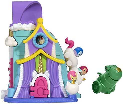 Nanables Unicorn Carnival, Rainbow Way Medium House, Incl Carnie, Gypsy & Scarlet Toys with Exclusive Unicorn Vehicle & Parking Space, Hinged Door, Bonus Mechanical Feature, 2 Spaces