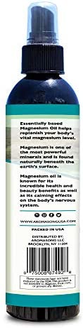 Aromasong Extra Strength Ultra Pure Magnesium Oil Spray (23mg Magnesium in Each Spray) 8 Oz, Known to be Used for Headache, Muscle Cramps, Restless Legs - Natural Calming for Sleeping Well