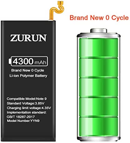 Galaxy Note 9 Battery Upgraded ZURUN 4300mAh Li-Polymer Battery EB-BN965ABU Replacement for Samsung Galaxy Note 9 SM-N960 N960V N960A N960T N960P N960U N960F with Screwdriver Tool Kit