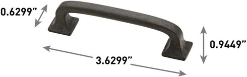 Franklin Brass P29521K-SI-B Pull with Square Feet, 3" (76mm), Soft Iron, 10 Count
