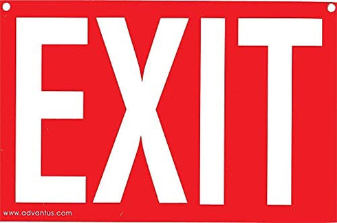 Cosco Glow in Dark Sign, EXIT, 8" x 12" (098052), red