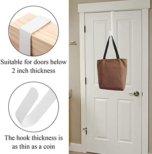 Tebery 4 Pack Premium Wreath Hanger Door Hangers, 12-Inch White Over The Door Hooks, Long Wreath Hangers for Hanging Christmas Decorations, Clothes, Towels, Signs and More