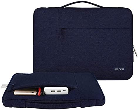 MOSISO Laptop Sleeve Compatible with MacBook Pro 16 inch 2021 2022 M1 Pro/Max A2485/2019-2020 A2141/Pro Retina 15 A1398, 15-15.6 inch Notebook, Polyester Multifunctional Briefcase Bag, Navy Blue
