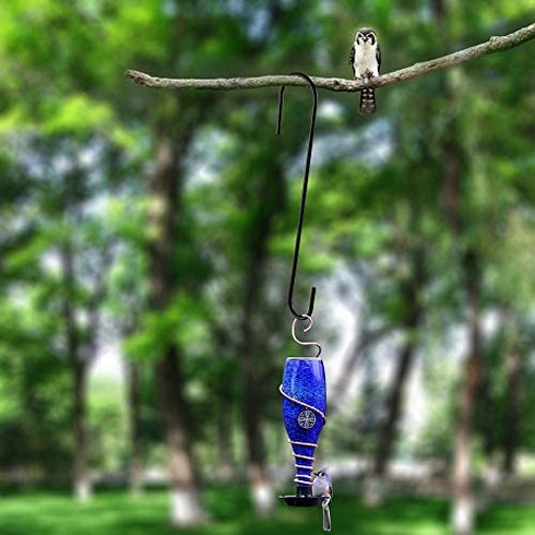 FEED GARDEN 12 Inch Metal Hanging S Hooks, 6 Pack Rust Resistant Tree Branch Hook for Outdoor Bird Feeders and Houses, Planters, Lanterns, 1/5 Inch Diameter