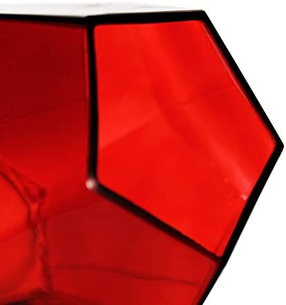 CYS EXCEL GGV101/06R-1P Glass Geometric, Prism, Honeycomb Vase (H-6", Open 3.2", 1PC) €¦, 6", Red