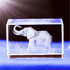 Elephant GIFTS/3d Laser Etched Crystal Art of Elephant Figurines Crystal Glass Cube Engraving for Home Decoration Birthday, Elephant Gifts for Women Girl Children Men (303040mm)