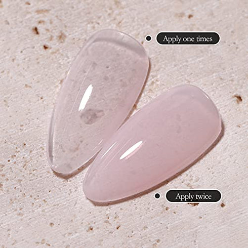 FZANEST Nude Gel Nail Polish LED UV Jelly Milky Transparent Sheer Natural Color Gel Polish French Manicure Nail Art (Soft Clear Pink)