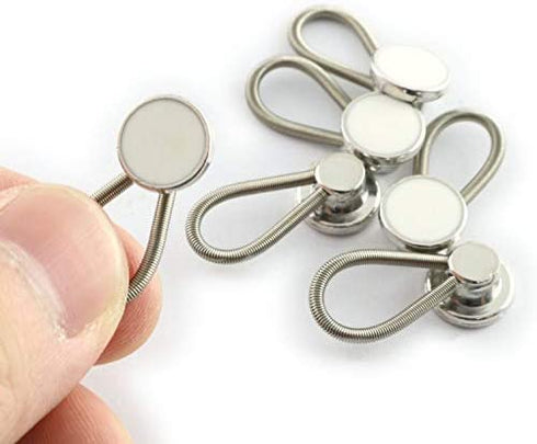 LQ Industrial Collar Extenders 6PCS Metal Expands Top Neck Tie Buttons Dress Shirt Button Extender White 3/8Inch