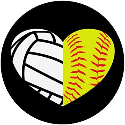 Volleyball Softball Heart PopSockets Swappable PopGrip