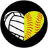 Volleyball Softball Heart PopSockets Swappable PopGrip