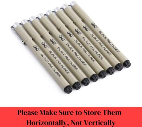 Mr. Pen- Drawing Pens, Black Multiliner, 8 Pack, Anime Pens, Sketch Pens, Micro Pen, Drawing Pens for Artists, Fineliner Pens, Art Pens, Inking Pens, Line Art Pens, Bible Journaling Pens, Fine Point
