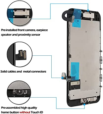 Ayake for iPhone 8 Plus Screen Replacement with Home Button, Full Assembly Retina LCD Touch Display Digitizer with Front Camera+Earpiece Speaker+Proximity Sensor+Tools for A1864, A1897, A1898 (Black)