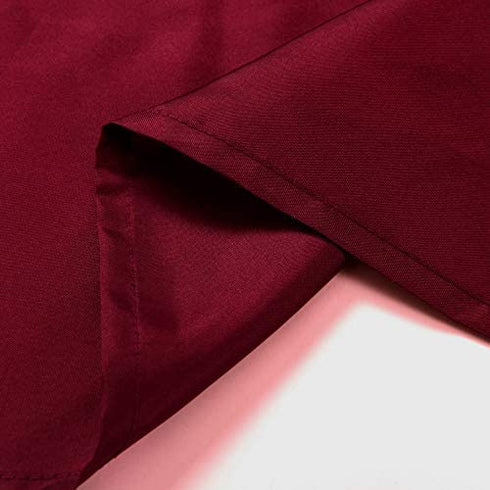 Biscaynebay Quality Fabric Shower Curtain Liners 72 Inch by 72 Inch, Burgundy Water Resistant Bathroom Curtains Rust Resistant Grommets & Weighted Bottom Hem Machine Washable