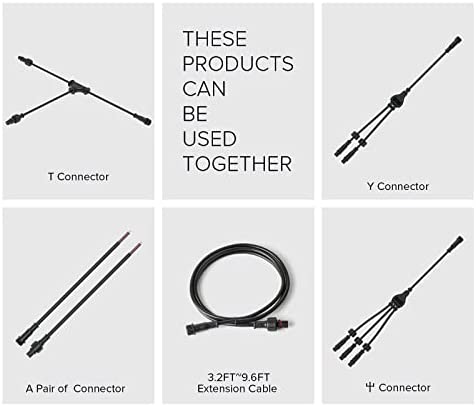 BTF-LIGHTING 3 Pin Electrical Connector 22AWG IP65 Male Female Connector 7.87in/20cm Extension Cable for Car,Truck,Boat,Indoor/Outdoor LED Strip Lights/String 15mm Nut Small Size 5 Pairs
