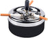 Round Push Down Stainless Steel Modern Tabletop Cigarette Ashtray with Spinning Tray, Cigarette Ashtray for Indoor or Outdoor Use, Ash Holder for Smokers, Desktop Smoking Ash Tray for Home Office