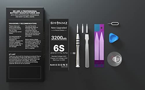 Battery for iPhone 6S, 2022 New Upgraded Higher Capacity 0 Cycle Battery Replacement for iPhone 6S Model A1633, A1688, A1700 with Complete Professional Repair Tool Kits