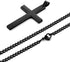 Jstyle Stainless Steel Chain Black Cross Necklace for Men Women, 24 Inch