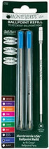 Monteverde Ballpoint Refill to Fit Cross Ballpoint Pens, Medium Point, Soft Roll, Blue, 2 per Pack (C132BU)