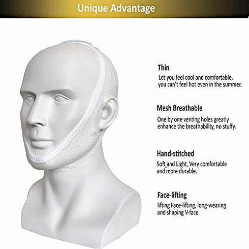 Snore Stopper Anti Snoring Devices Anti Snoring Chin Strap for Cpap Users, Breathable Snoring Solution(2 Pack)
