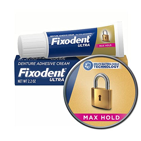 Fixodent Ultra Max Hold Denture Adhesive, 2.2 oz, (Packaging may vary)