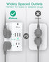 Outlet Extender with Night Light, 5-Outlet Surge Protector with 3 USB Charging Ports, 1800J Power Strip Multi Plug Outlets Wall Adapter Expander with Spaced Outlets for Home, School, Office