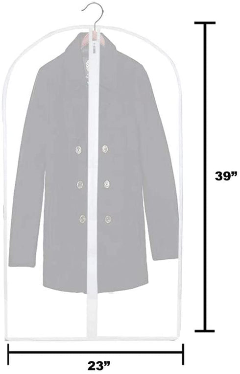 3 Garment Bag Travel Suit Dress Storage 53" Clear Cover Full Zipper Coat Carrier