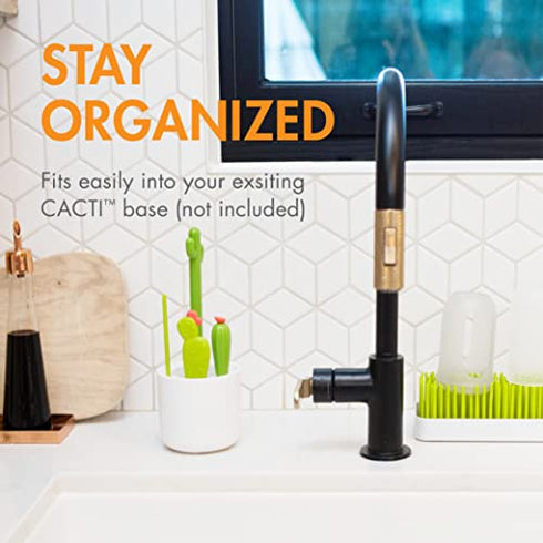 Boon Cacti Bottle Cleaning Brush Replacement Set, 4-Piece, Green