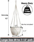 Shineloha 43 Inches Macrame Plant Hanger Large for up to 12 inch Pot Extra Long + Hook | No Tassel, Cotton Rope Hanging Plant Holder with Swag Hook, NO Plant/Pot Included (White)