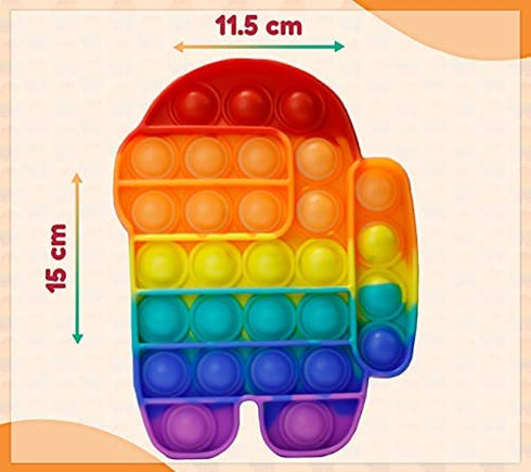 Pack of 2 - Bakshee Push Pop Bubble Fidget Sensory Toy for Stress, Anxiety - Poppet Fidget Toy to Improve Focus - Gift for Autism Special Needs, Kids, Girls, Boys ( Rainbow - Unicorn and)
