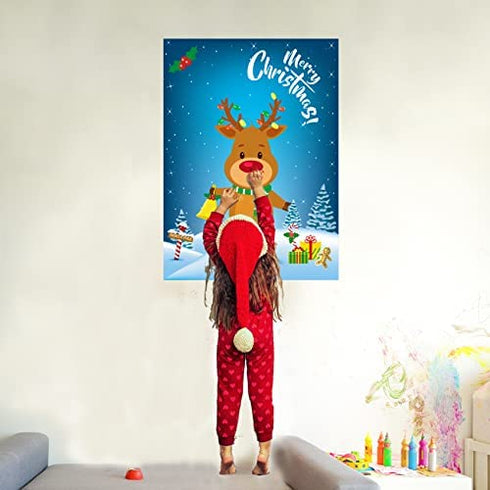 Christmas Party Games for Kids Pin The Nose On The Deer Kids Christmas Games for Party Christmas Activities for Families Pin The Nose On The for Adults Holiday Christmas Day Games