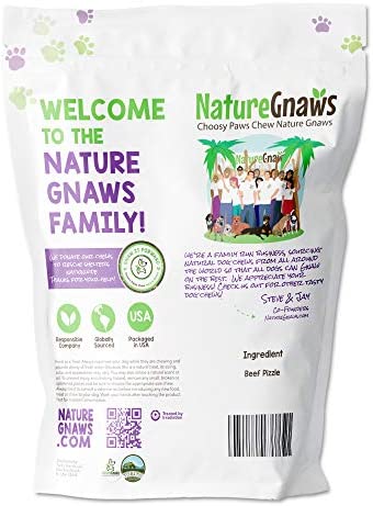 Nature Gnaws Bully Sticks for Large Dogs - Premium Natural Beef Dental Bones - Thick Long Lasting Dog Chew Treats for Aggressive Chewers - Rawhide Free