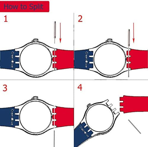 OliBoPo Replacement Waterproof Silicone Rubber Watch Strap Watch Band for Swatch (17mm 19mm 20mm) (17mm, Azure)