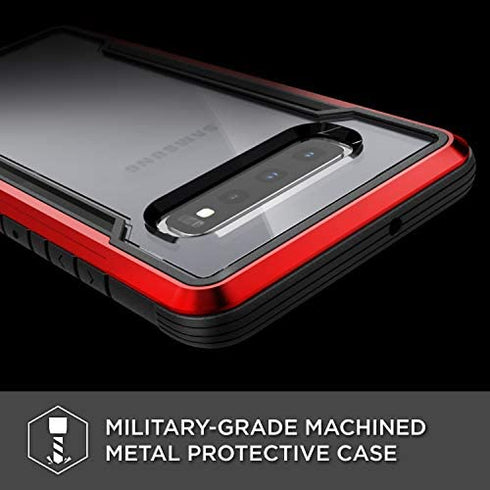 Raptic Shield, Samsung Galaxy S10 (Formerly Defense Shield) - Military Grade Drop Tested, Anodized Aluminum, TPU, and Polycarbonate Protective Case, Samsung Galaxy S10, Red