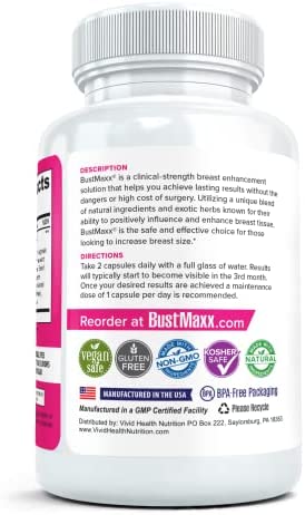 BustMaxx: The Most Trusted Breast Enhancement Pills | Natural Breast Enlargement and Female Augmentation Supplement for Breast Growth, 60 Capsules