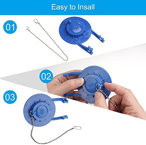 3 Pack Universal Toilet Flapper Chain Replacement Kit,Stainless steel,Including 12-Inch Chain,Hook,Ring