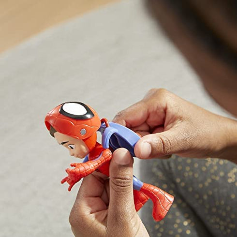 Spidey and His Amazing Friends Marvel Hero Reveal 2-Pack, 4-Inch Scale-Action Figures,-Mask Flip Feature, Spidey and Trace-E, 3 and Up