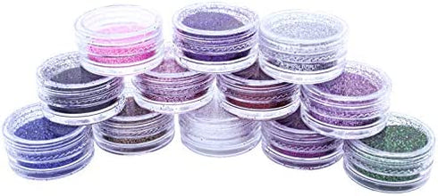 Biodegradable Glitter for Gel Nail Art Pots Set, Ultra FINE DUST Powder, Face Paint Makeup, Hair, Shellac Nail Polish Craft, Festival Party Colors | Brush Body Tattoos Make Up Sets for Kids Children