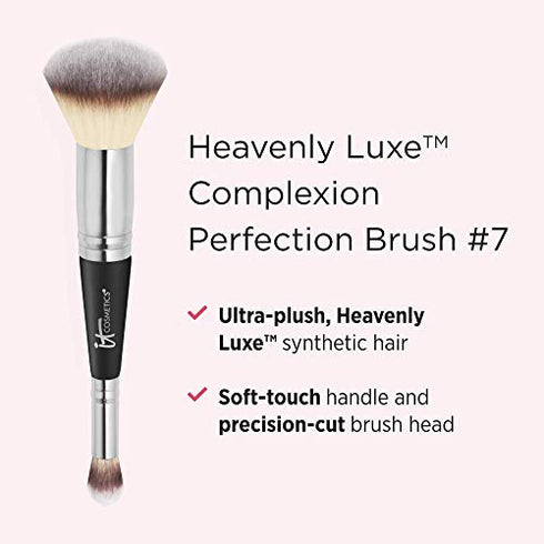 it COSMETICS Heavenly Luxe Complexion Perfection Brush 7 - Foundation & Concealer Brush In One - Soft Bristles - Pro-Hygienic & Ideal For Sensitive Skin Multicolor