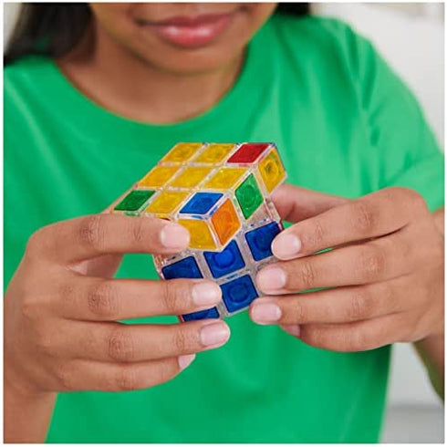 Rubik’s Crystal, New Transparent 3x3 Cube Classic Color-Matching Problem-Solving Brain Teaser Puzzle Game Toy, for Kids and Adults Aged 8 and up