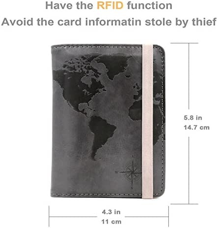 Kandouren RFID Passport Holder Cover Case,Travel Accessories for Men,passport wallet with Gray Leather for Mens,best gifts for travelers & travel,credit card and ID holder wallets