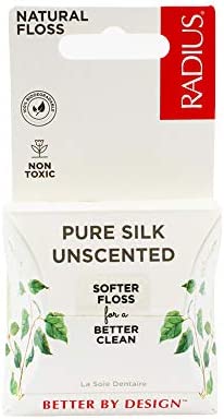 RADIUS Natural Unscented Silk Dental Floss 33 Yards Compostable Non-Toxic Oral Care & Designed to Help Fight Plaque Clear - Pack of 6