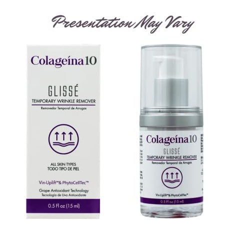 Colageina 10 Glissé Instant Wrinkle Remover, 0.5 fl oz (15 ml) - Powered by Vin-Uplift & PhytoCellTec - Reduce Fine Lines and Wrinkles in 90 Seconds for up to 8 Hours.