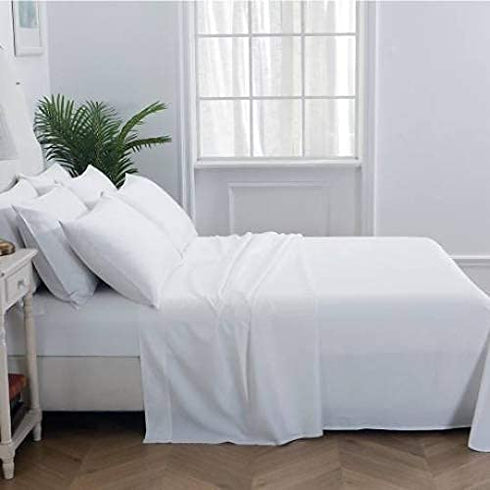 Sunshine Value Pack - XL Twin Fitted Sheet - Lightweight and Soft - White Fitted Sheet with Elastic Band, Flat Sheet, and Pillowcase for Hospitals, Hotel Resorts, Dorms, Homes, Kids Bed Sheet Set