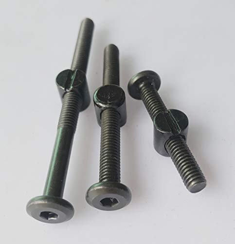 Black Baby Bed Crib Screws Hardware Replacement Kit 15-Set M6x40/50/60/70/80mm Hex Socket Head Bolt and Barrel Nuts Assortment Kit